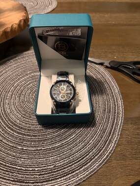 BIBI Luxury Watch Men's Chronograph Black and Gold Tone Metal Bracelet